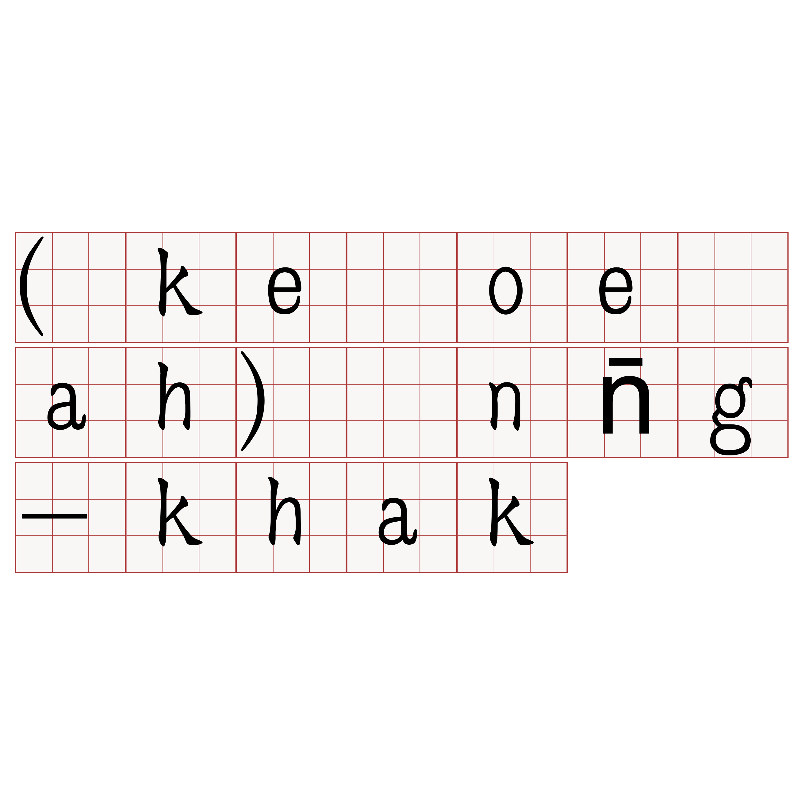 (ke oe ah) nn̄g-khak